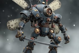 draw custom mecha robot
