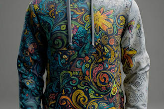 make trendy streetwear hoodie design with mockup