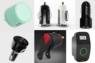 render 3d product design usb c car charger 3d model charger enclosure solidworks