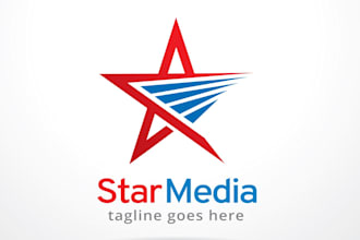 design modern meaningful star media logo in high definition
