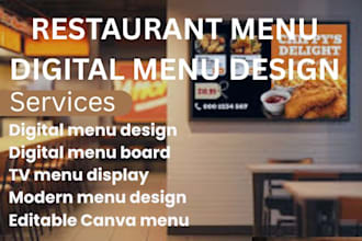 design menu, digital menu board, restaurant, cafe chalkboard, backery menu