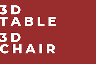 do 3d table, 3d chair