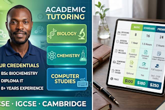 tutor you in biology, chemistry and computer studies