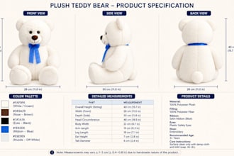 design turnaround plushie reference sheet toy tech pack plush oc character ych