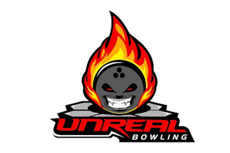 create powerful unreal bowling product logo