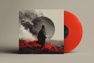 design album cover or cartoon album cover art
