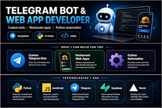 telegram bot and web app developer