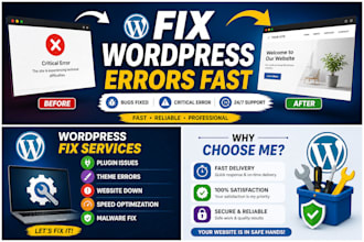 fix wordpress errors bugs and critical issues fast