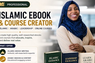 write your islamic ebook, arabic ebook, leadership book and course