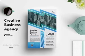 design professional business flyer brochure modern minimalist print ready