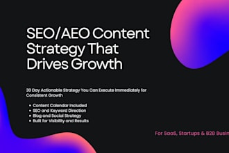 create SEO aeo content strategy and 30 day content plan