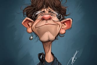 draw a funny caricature with my style