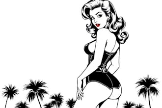 draw pin up girl and pin up girl
