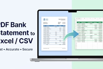 convert PDF bank statements to excel CSV for quickbooks