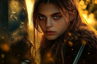 draw fantasy angel or divine character portrait