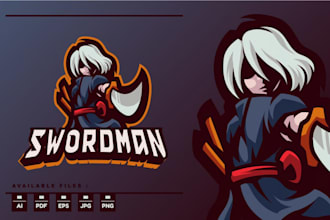 do modern custom professional ninja, martial arts logo