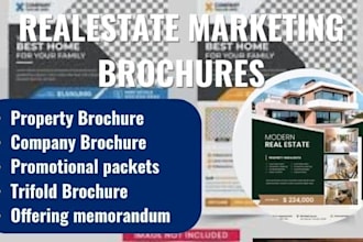 design realestate marketing flyers property brochure, and canva templates