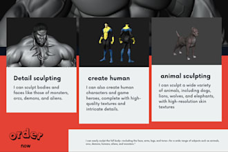 create high quality 3d character sculpt for games