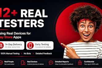 provide closed testing 12 testers 20 testers mobile app testing 12 testers