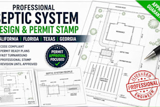 design septic system plan permit stamp for california florida texas georgia