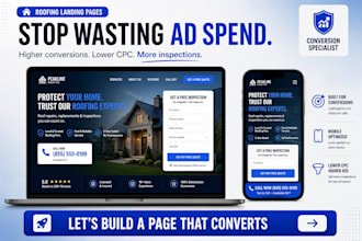 design a high converting roofing landing page for more inspections