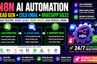 build n8n ai lead gen cold email and whatstapp sales system