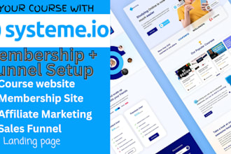 create systeme io course website, membership and affiliate sales funnel