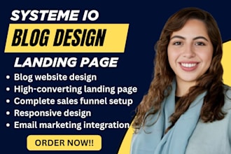 design systeme io blog, landing page sales funnel systeme io blog website design