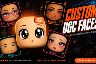 create anime roblox ugc face designs