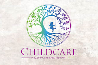 design amazing child development logo with creative concepts