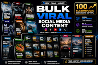 create bulk social media content packs for your brand or theme page