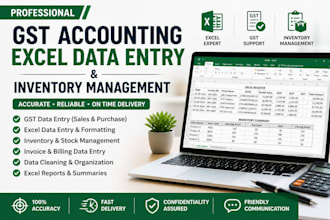 do gst accounting, excel data entry and inventory management