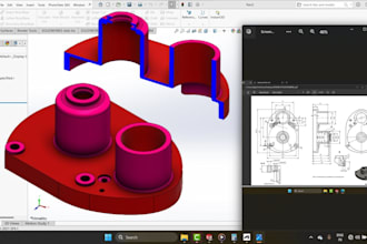 design cnc ready mechanical parts with manufacturing drawings and step files