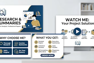 deliver high quality research and well structured summaries for your projects