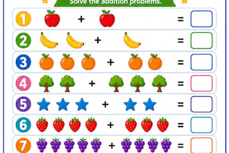 design colorful kids worksheets for learning and fun