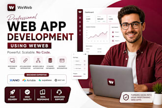 weweb no code wed app saas development  aip  integration xano airable supabase