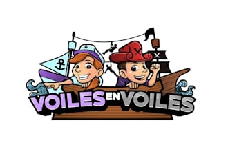 make amusement park logo with a zip line and aerial courses