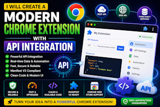 create a modern chrome extension with API integration