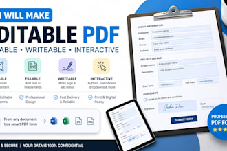create editable, fillable, interactive PDF form professionally