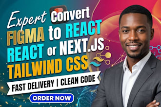 convert figma to react or nextjs with tailwind CSS