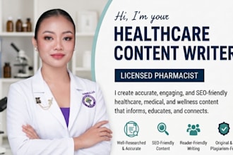 write SEO healthcare and medical blog content