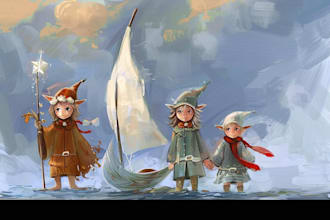 draw children illustration, fantasy character design