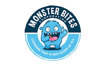 design mascot cartoon monster bites logo for you