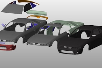 mechanical car part interior and exterior part in solid work fusion360 cmf desig