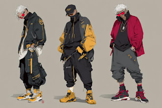 design anime character , cyberpunk character