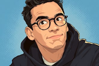 draw amazing vector cartoon portrait in 24 hours