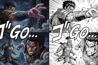 color comic pages manga art webtoon illustrations as comic colorist