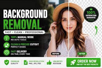 do professional image background removal and photo cutout