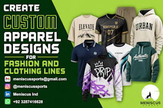 create custom apparel designs for fashion and clothing lines