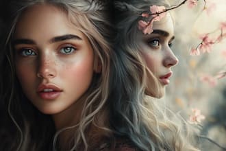 design fantasy portrait as cosmic or galaxy character